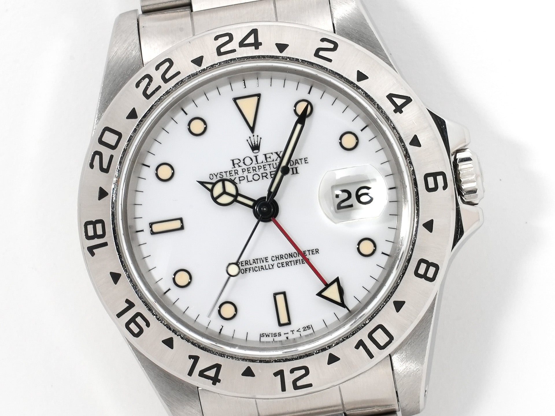 ロレックス エクスプローラーII Ref.16570 ステンレススチール ホワイト文字盤 オイスターブレスレット 中古 zigwaov5