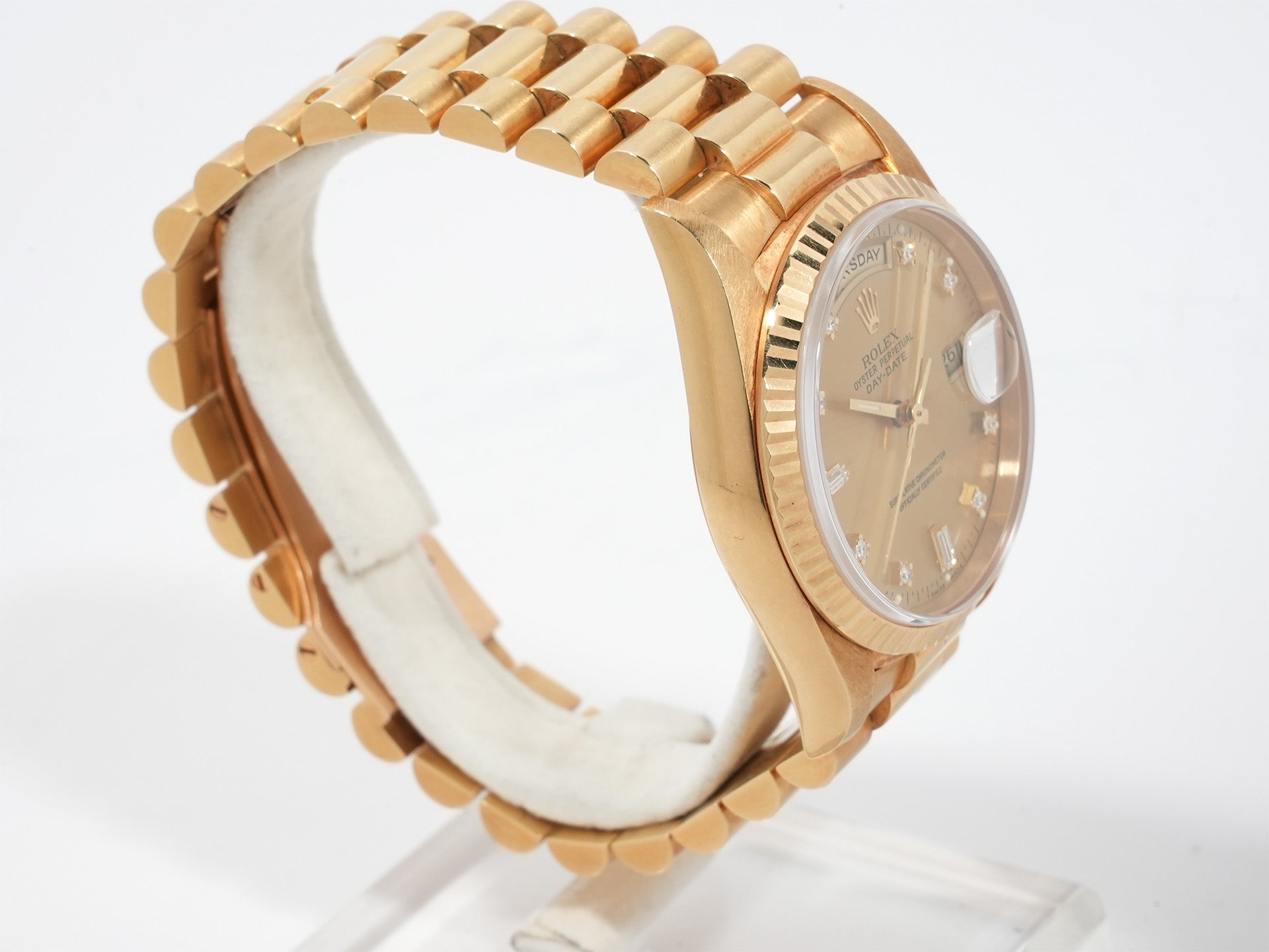Rolex Day-Date 36 Ref. 18238A Yellow Gold Champagne with 10 Diamond Dial, Pre-owned i2ko3fo8