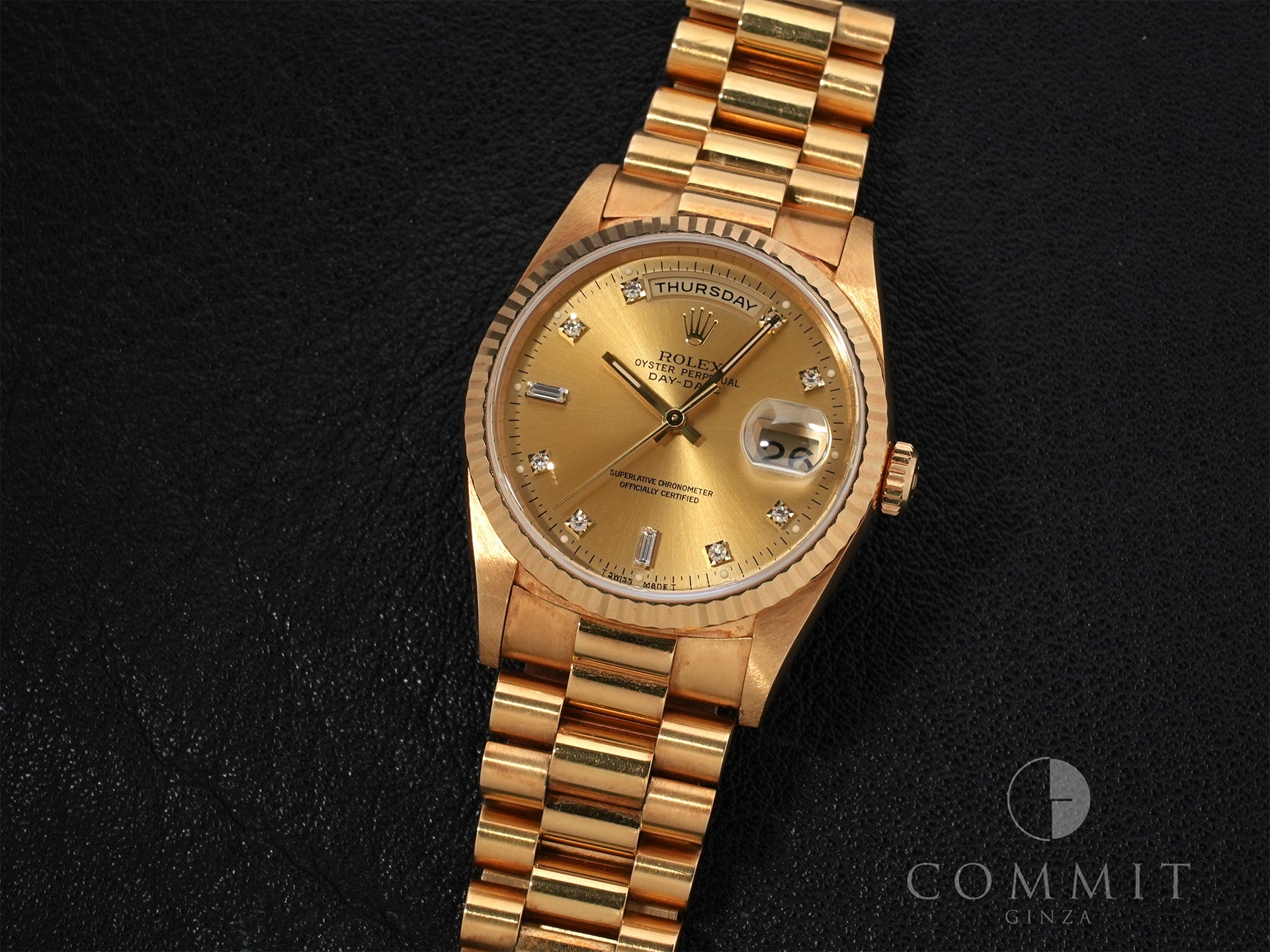 Rolex Day-Date 36 Ref. 18238A Yellow Gold Champagne with 10 Diamond Dial, Pre-owned i2ko3fo8