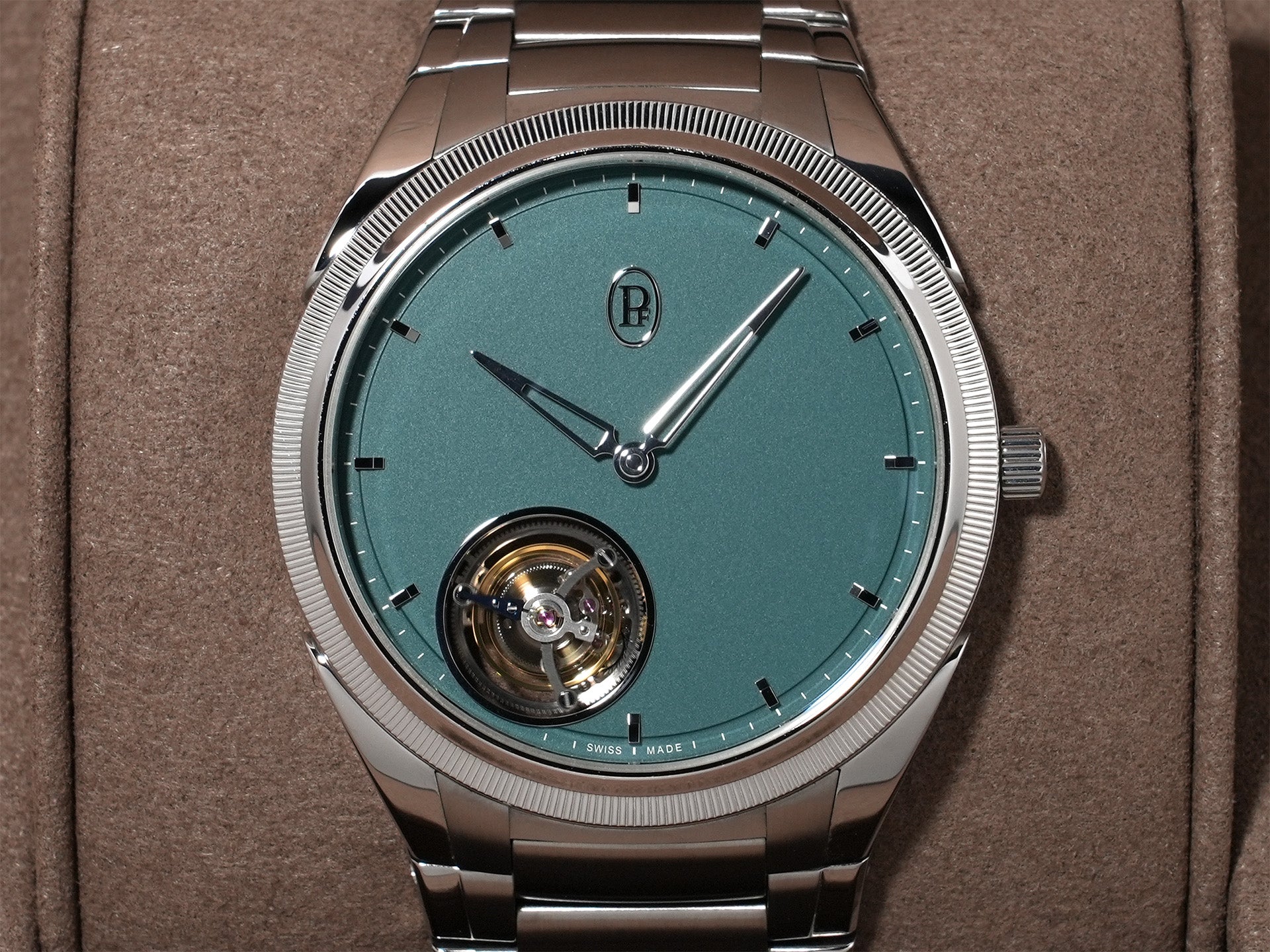 パルミジャーニフルリエ トンダ PF フライング トゥールビヨン Ref.PFS921-1020001-100182 ステンレススチール グリーン文字盤 美中古 w2rs2q22