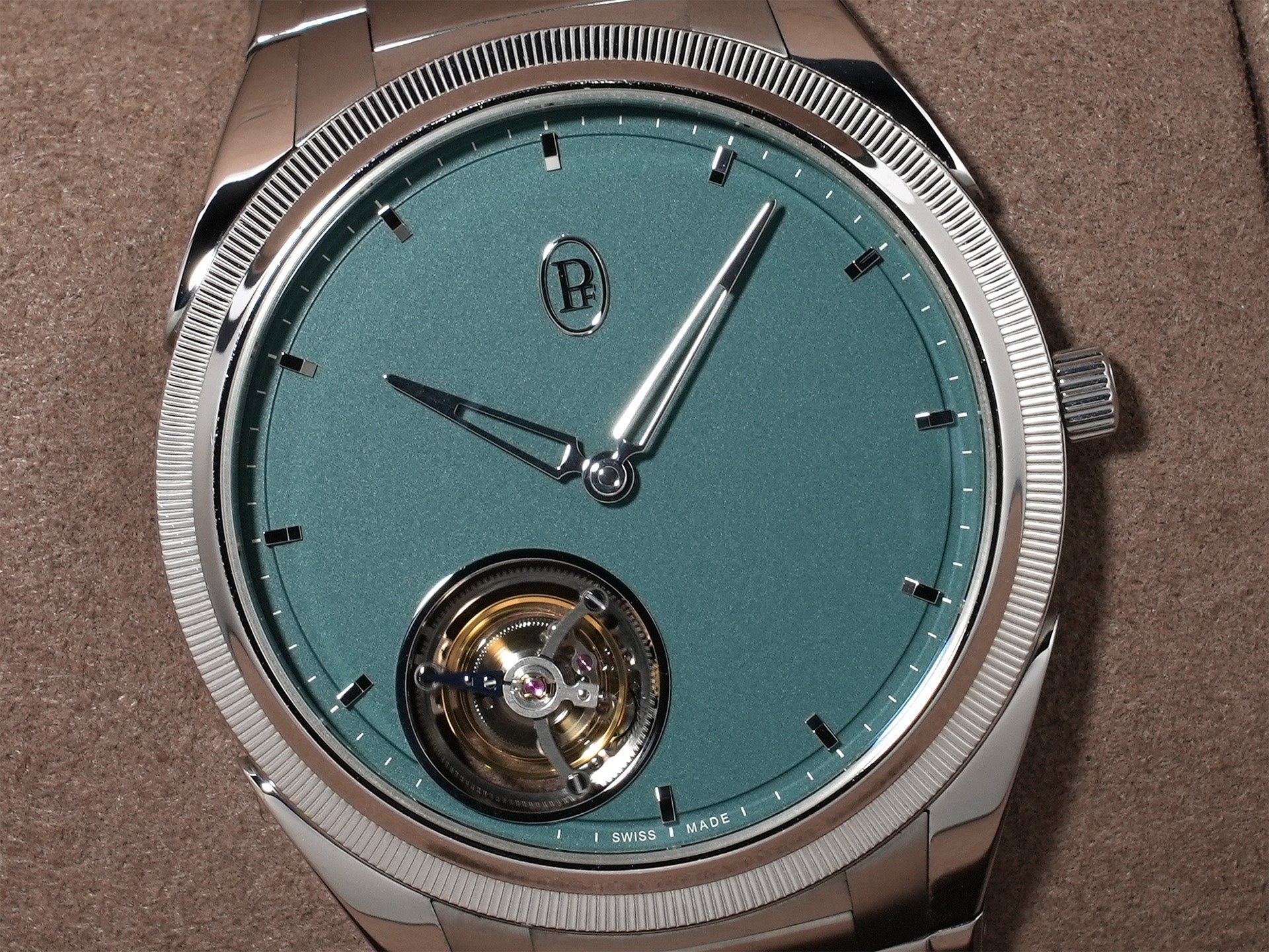 Parmigiani Fleurier Tonda PF Flying Tourbillon Ref. PFS921-1020001-100182 Stainless Steel Green Dial Excellent Condition w2rs2q22