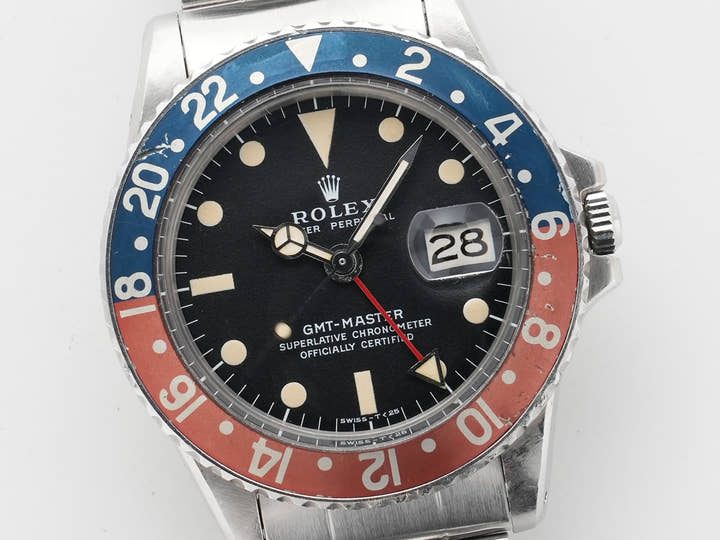 ロレックス GMTマスター Ref.1675 ステンレススチール ブラック文字盤 オイスターブレスレット 中古 jxot5gdm