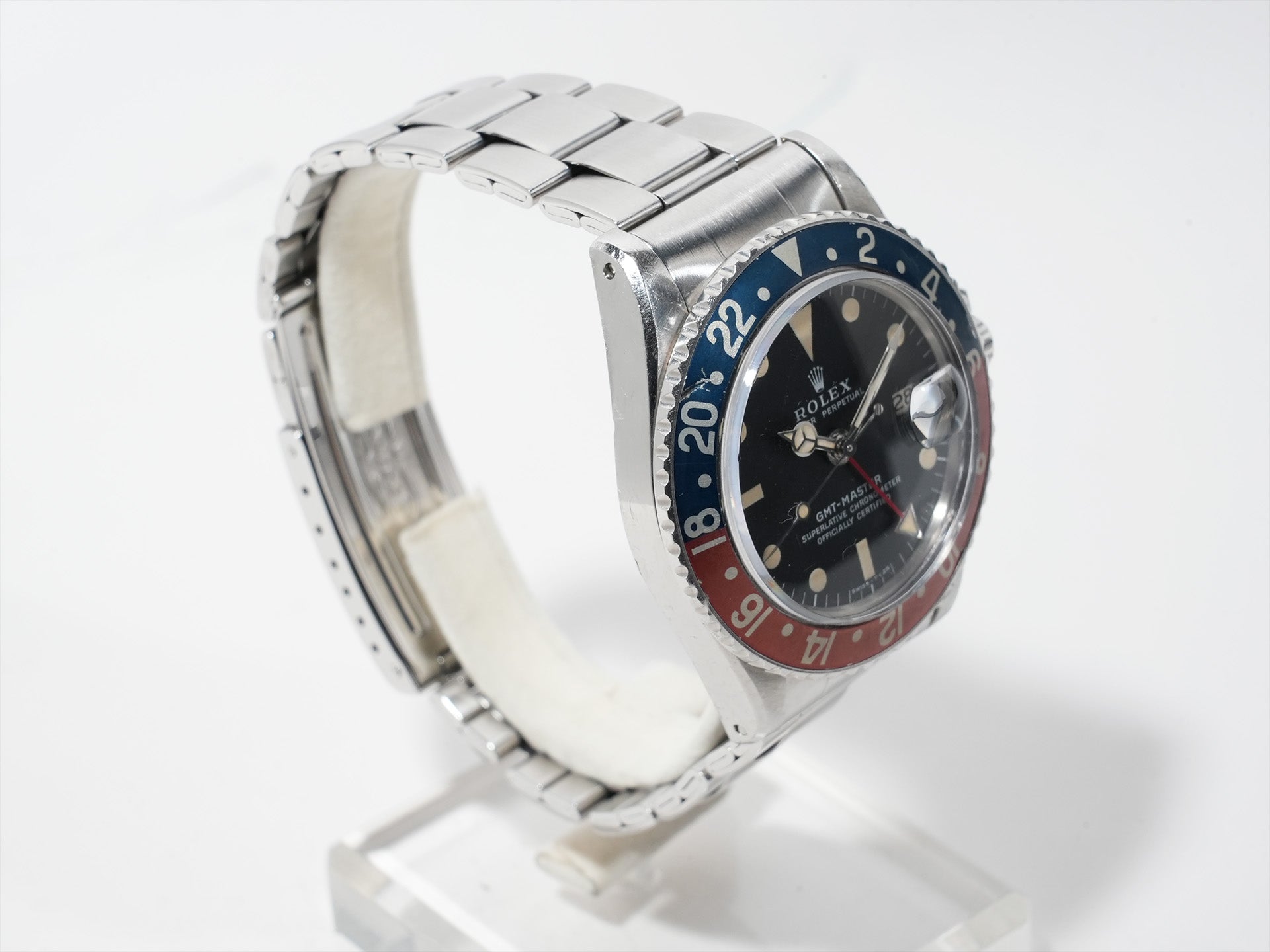 ロレックス GMTマスター Ref.1675 ステンレススチール ブラック文字盤 オイスターブレスレット 中古 jxot5gdm