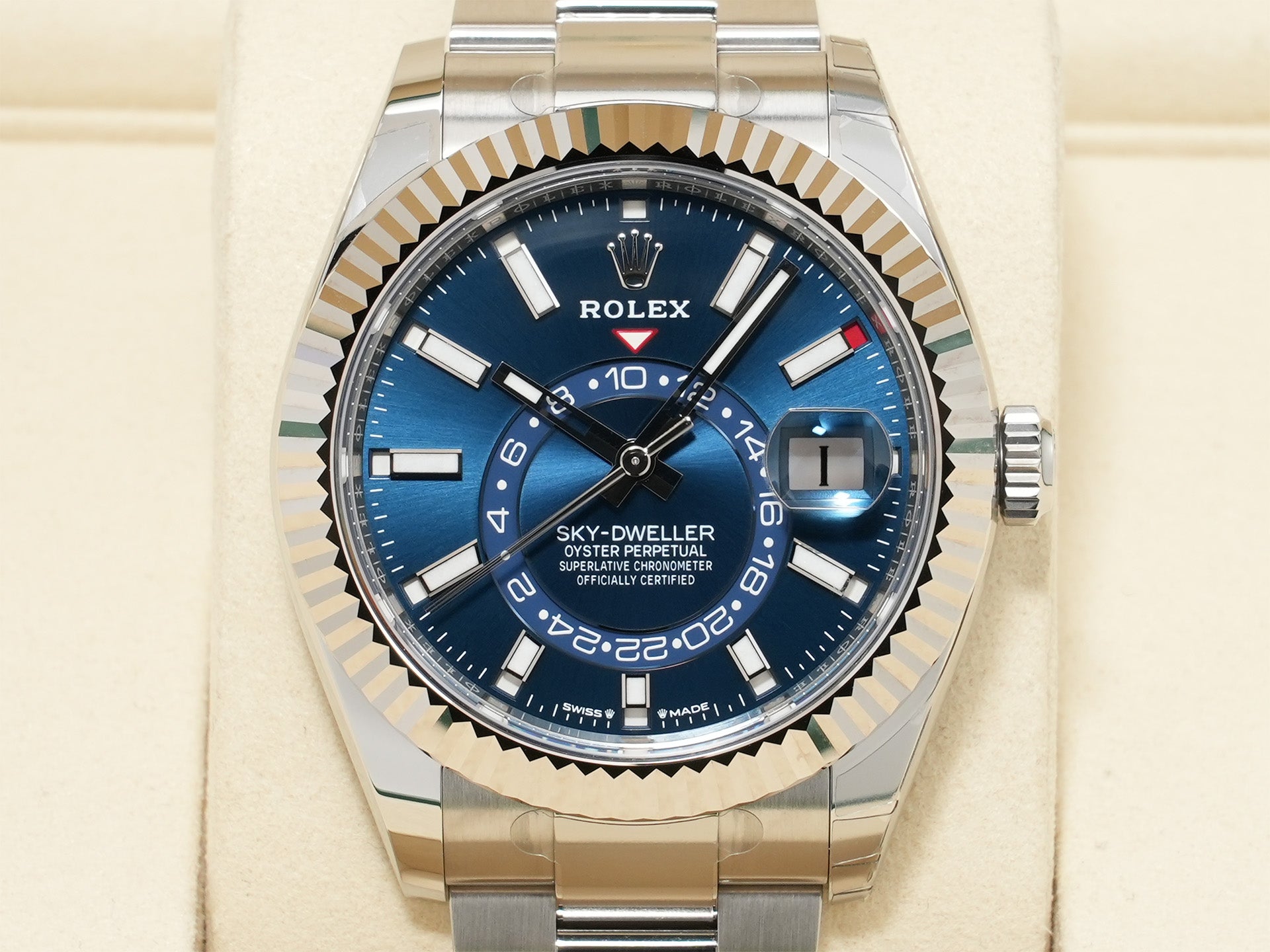 ロレックス スカイドゥエラー Ref.336934 ステンレススチール/ホワイトゴールド ブルー文字盤 オイスターブレスレット 未使用 m88skidw