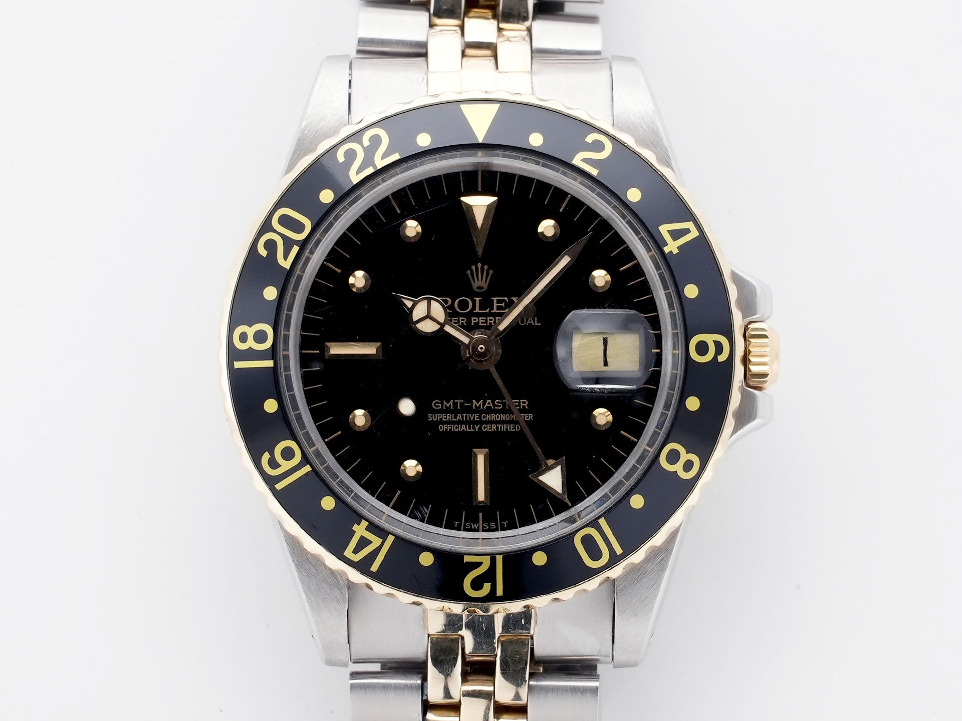 ロレックス GMTマスター Ref.1675/3 ステンレススチール/イエローゴールド ブラック文字盤 ジュビリーブレスレット 中古 vob64zb2