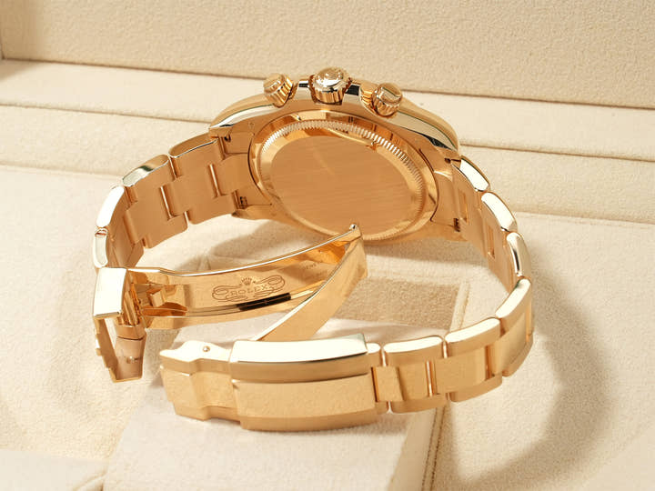 Rolex Daytona Ref. 126508 Yellow Gold with Golden and Bright Black Dial, Excellent Condition, 86u2ao35