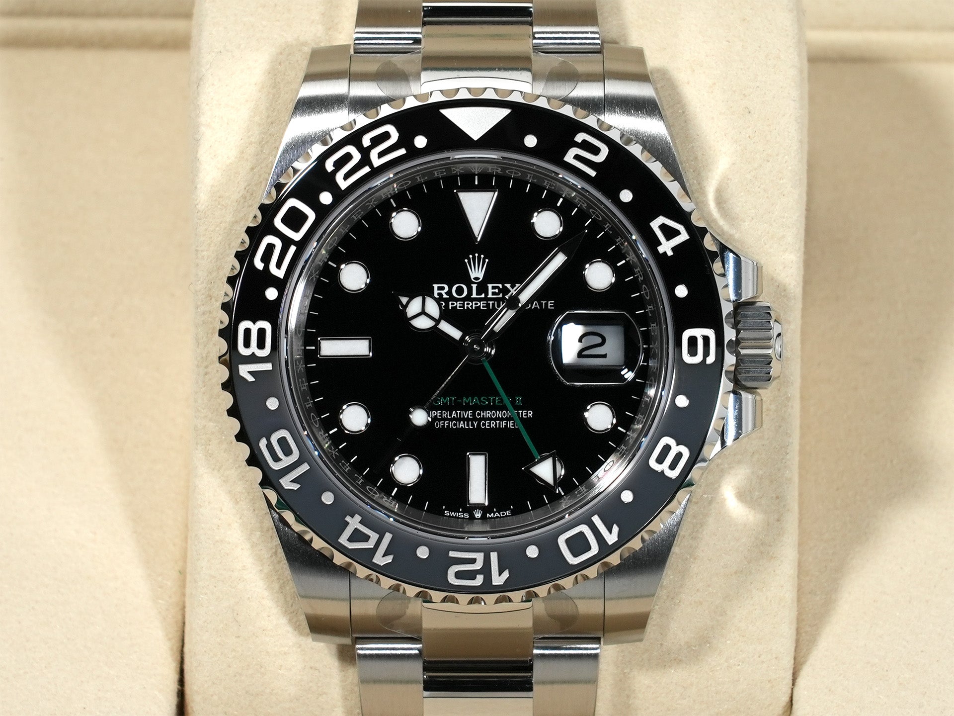 ロレックス GMTマスターII Ref.126710GRNR ステンレススチール ブラック文字盤 オイスターブレスレット 未使用 aybepj9e