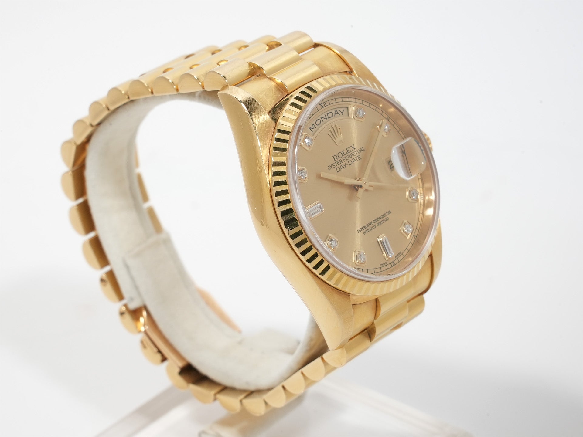 ロレックス デイデイト36 Ref.18238A イエローゴールド シャンパンx10Pダイヤ文字盤 中古 8fno4e73