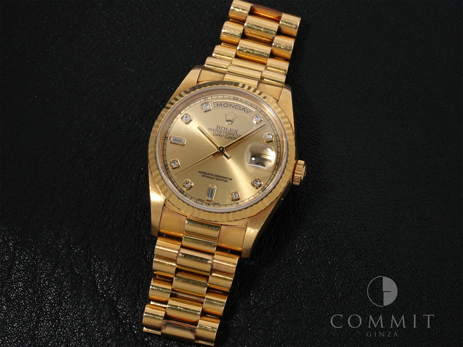 ロレックス デイデイト36 Ref.18238A イエローゴールド シャンパンx10Pダイヤ文字盤 中古 8fno4e73