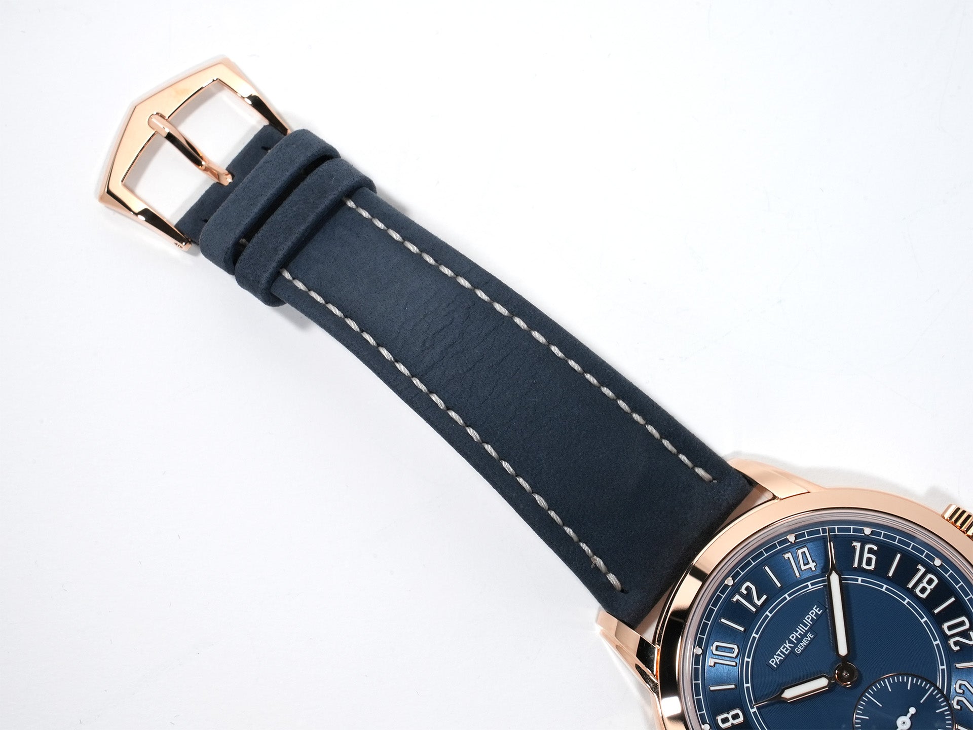 パテックフィリップ カラトラバ トラベルタイム Ref.5224R-001 ローズゴールド ブルー文字盤 未使用 39pix58e
