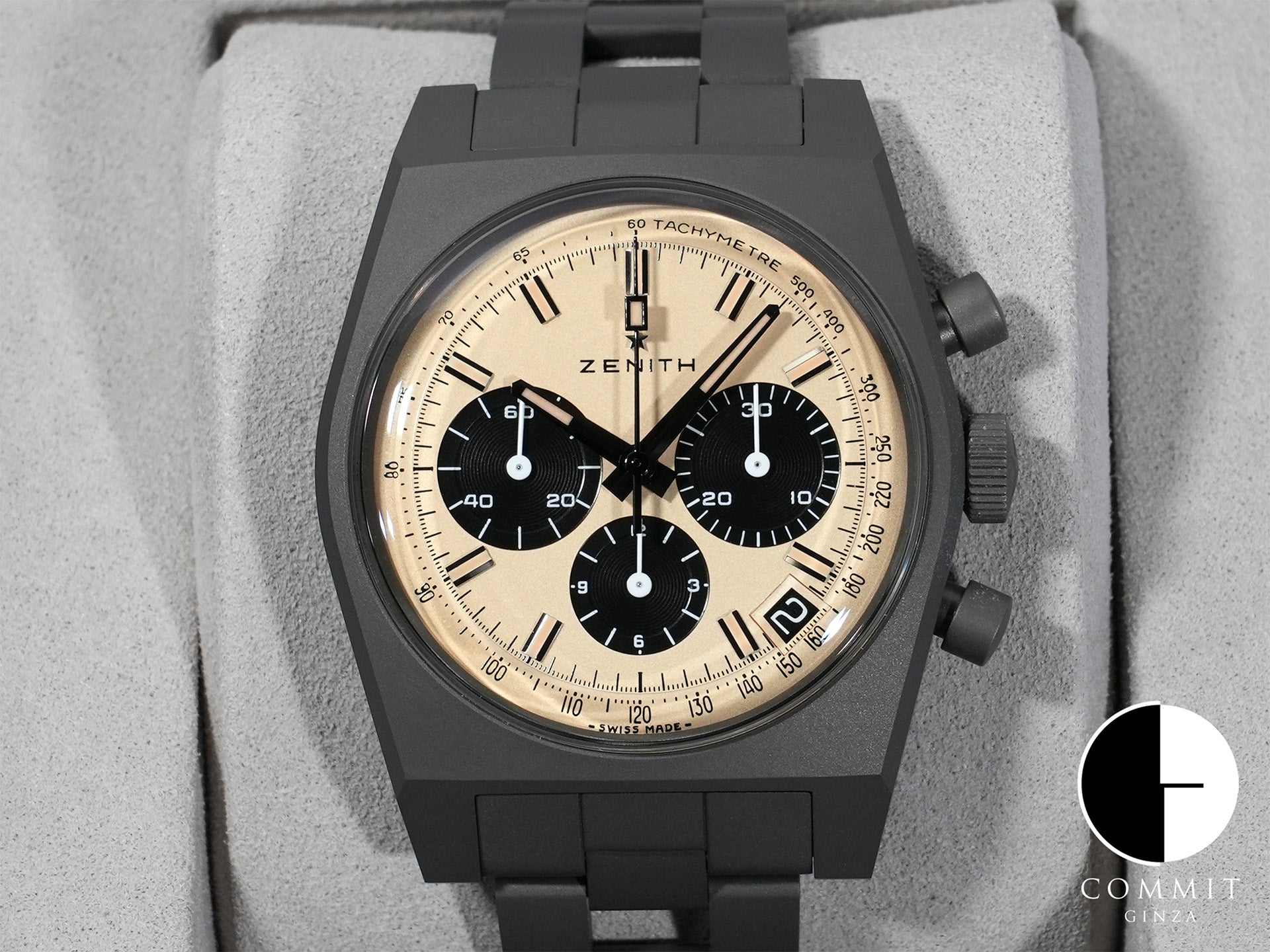 ゼニス クロノマスター リバイバル 次元大介エディション Ref.97.L384.400/04.M384 チタン ベージュ文字盤 未使用 9mamv896