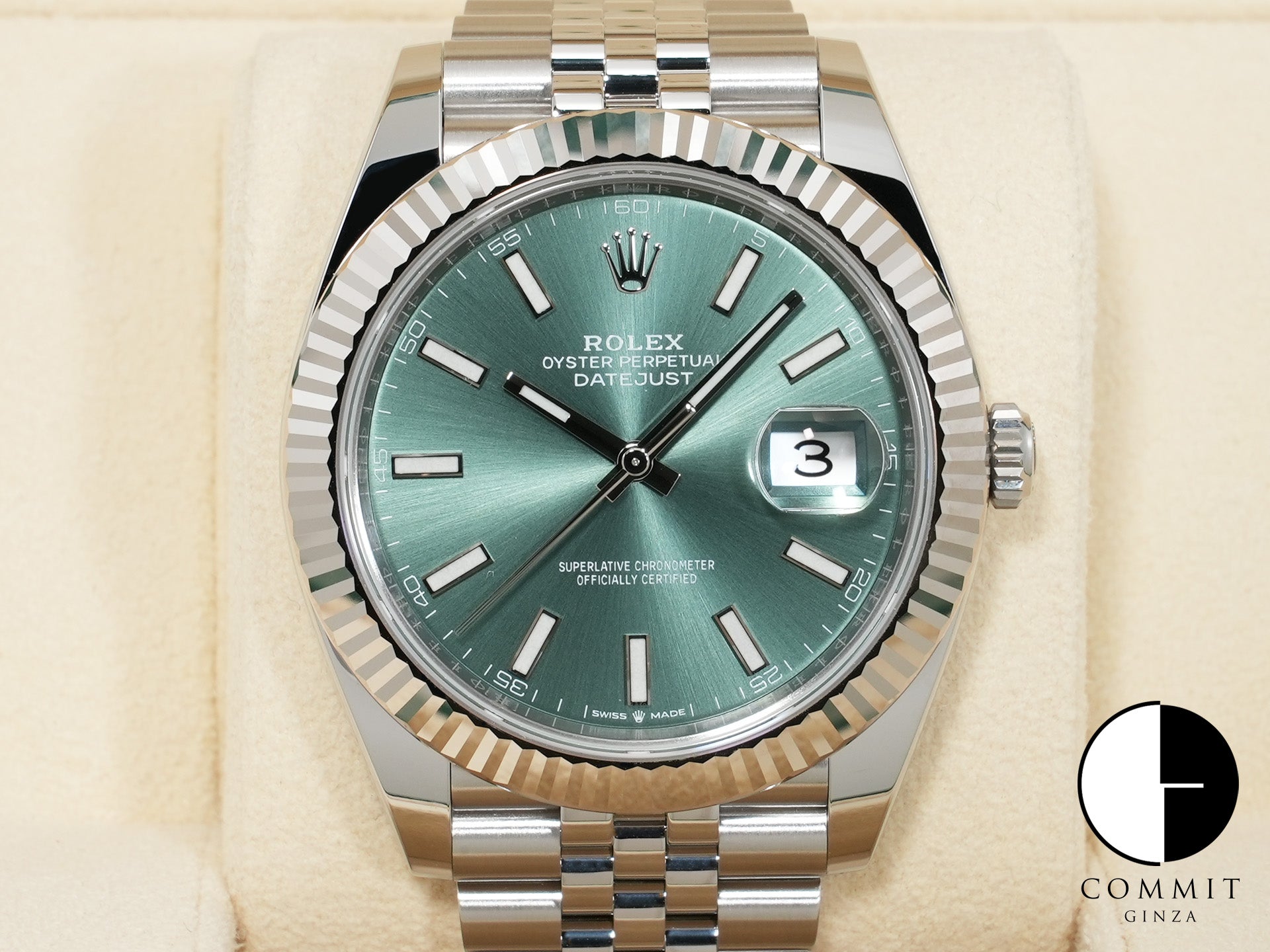 ロレックス デイトジャスト41 Ref.126334 ステンレススチール/ホワイトゴールド ミントグリーン文字盤 ジュビリーブレスレット 未使用 3vi4xwpw