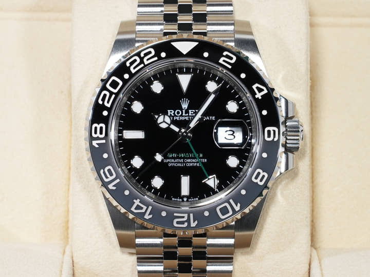 ロレックス GMTマスターII Ref.126710GRNR ステンレススチール ブラック文字盤 ジュビリーブレスレット 未使用 ky9aofcr