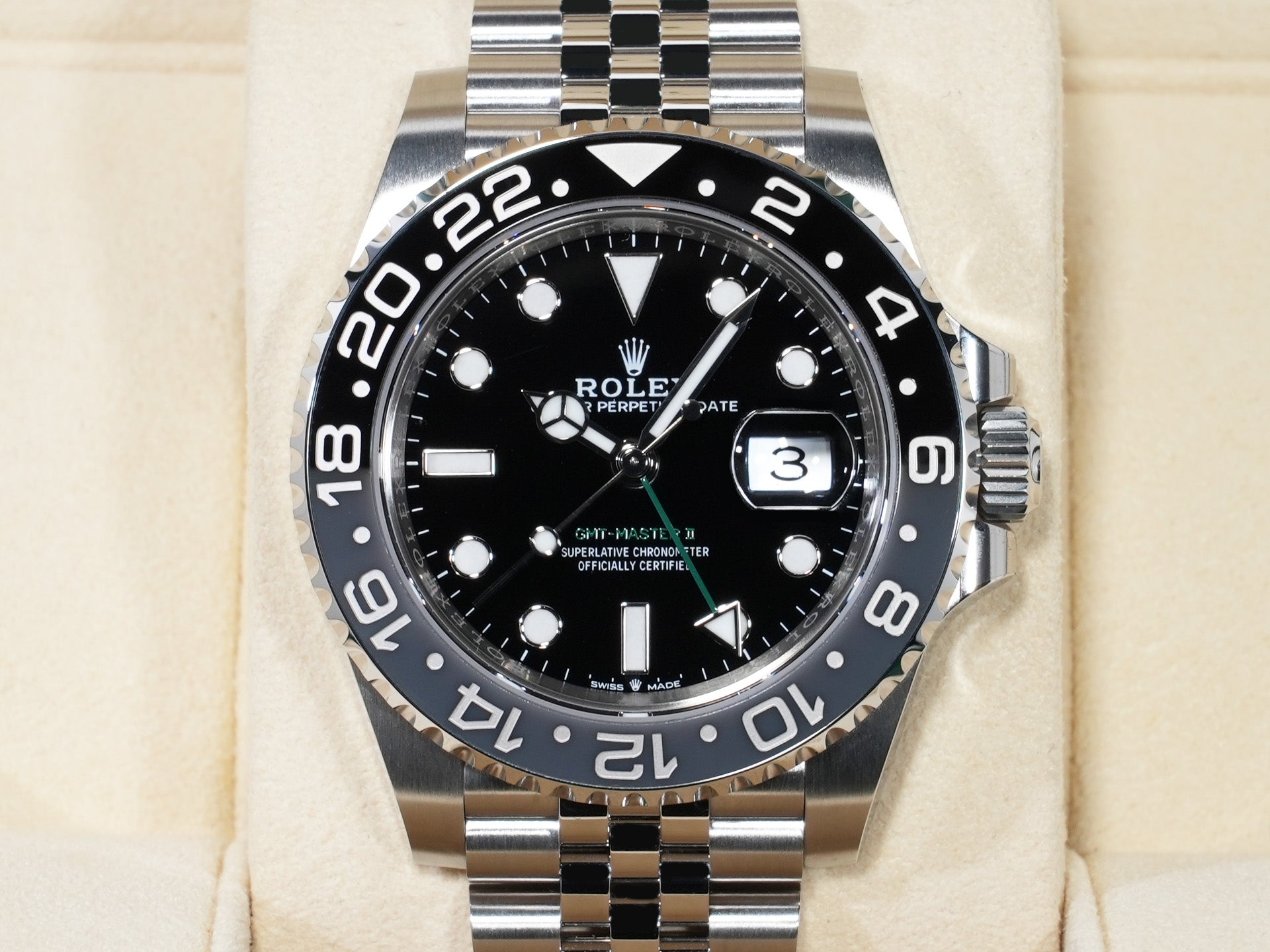 ロレックス GMTマスターII Ref.126710GRNR ステンレススチール ブラック文字盤 ジュビリーブレスレット 未使用 ky9aofcr