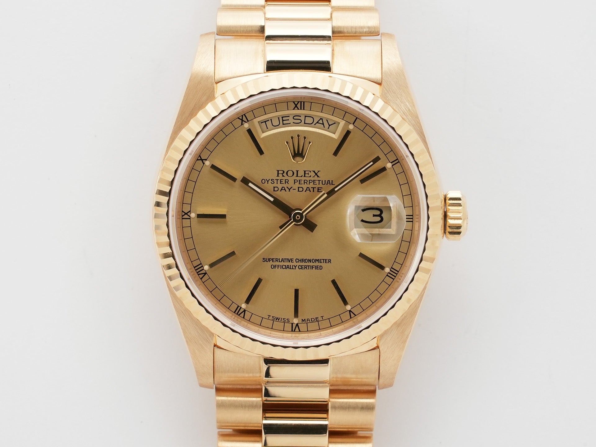 ロレックス デイデイト36 Ref.18038 イエローゴールド シャンパン文字盤 美品 4nxq8mcn