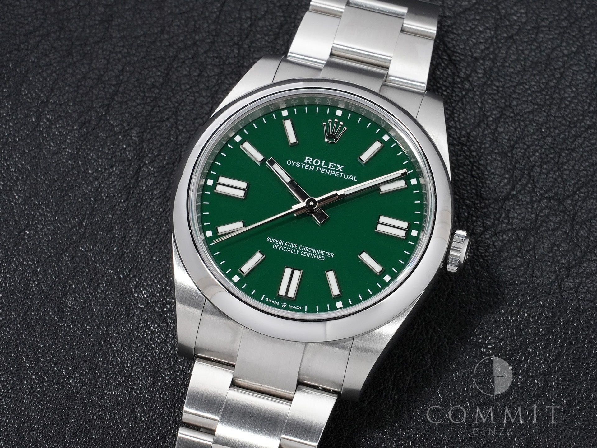 ロレックス オイスターパーペチュアル41 Ref.124300 ステンレススチール グリーン文字盤 美中古 f85iv3wh
