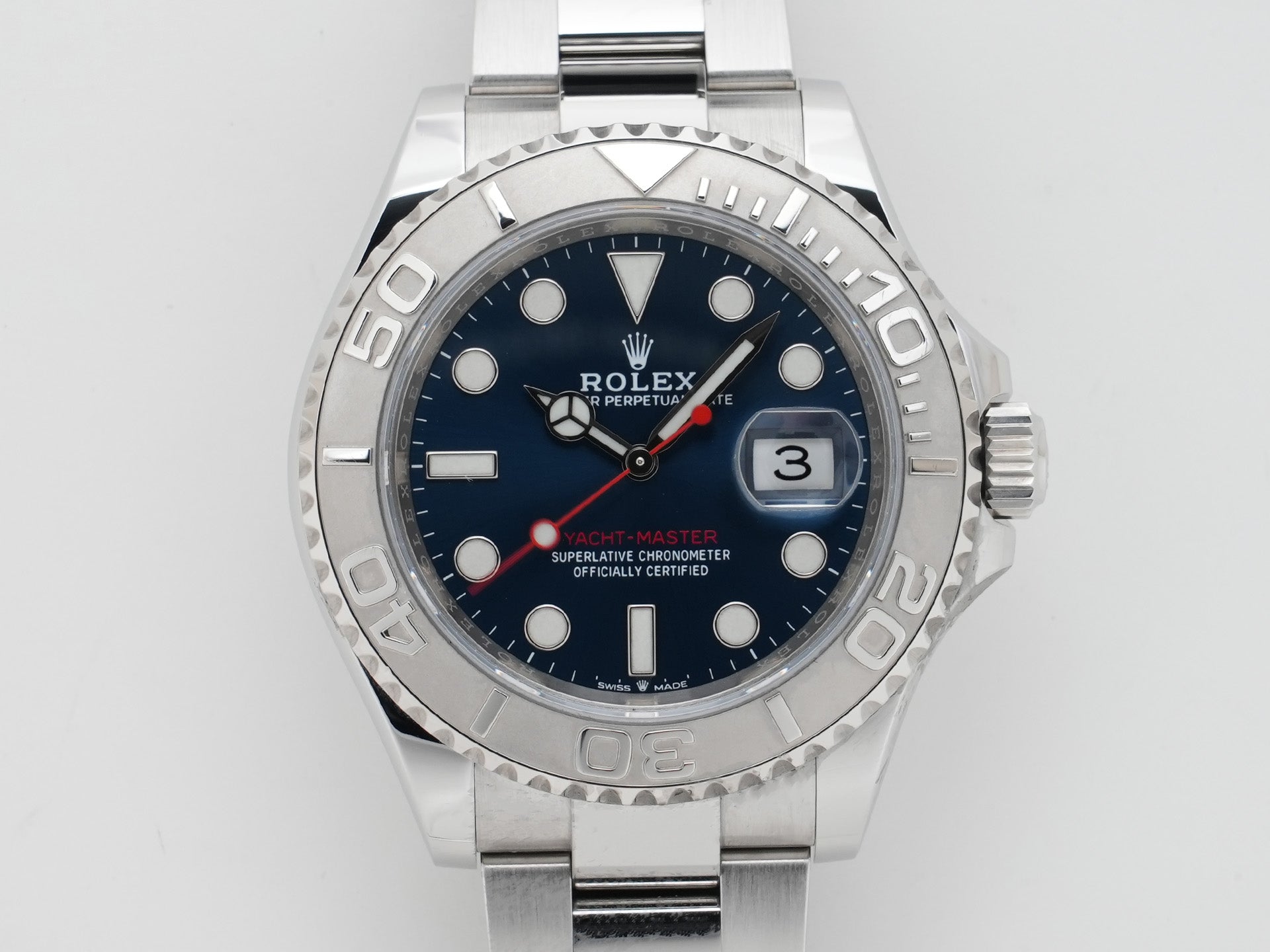 Rolex Yacht-Master 40 Ref. 126622 Stainless Steel/Platinum Bright Blue Dial Pre-owned arrv5fgb