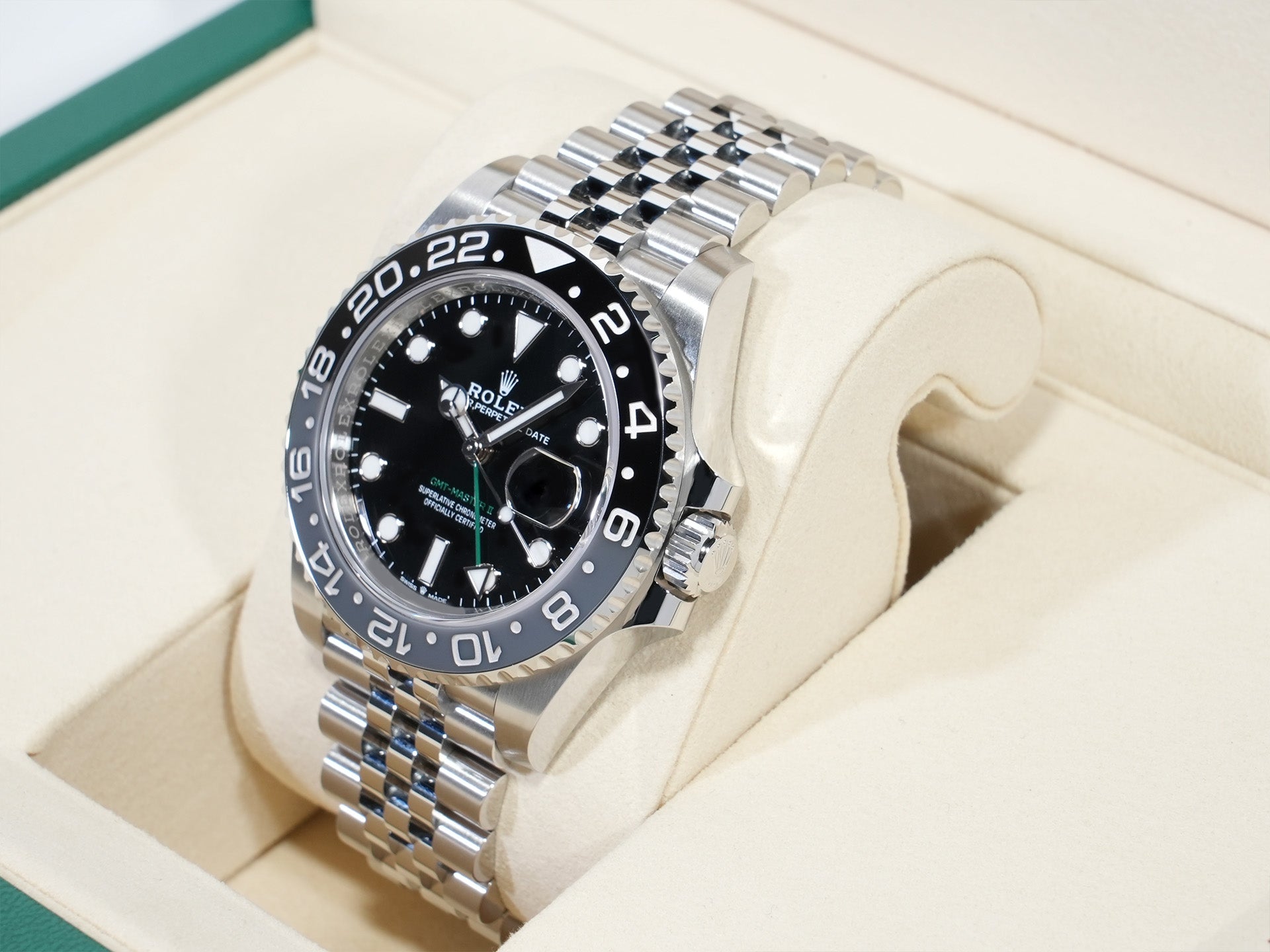 ロレックス GMTマスターII Ref.126710GRNR ステンレススチール ブラック文字盤 ジュビリーブレスレット 未使用 m5a8gya7