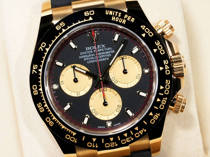 Rolex Daytona Ref. 116518LN Yellow Gold Black and Champagne Dial Excellent Condition 99yf3cd2