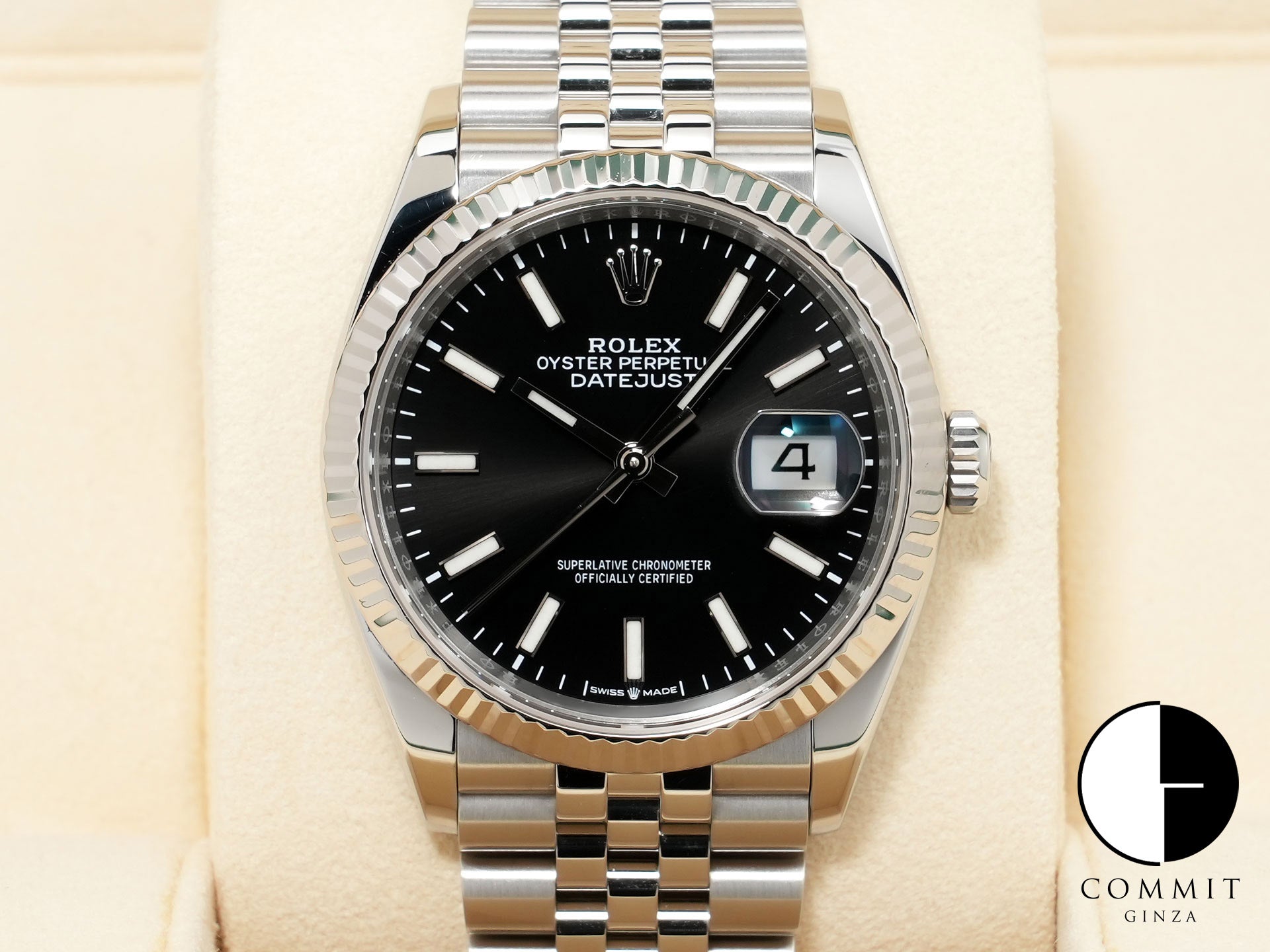 ロレックス デイトジャスト36 Ref.126234 ステンレススチール/ホワイトゴールド ブラック文字盤 ジュビリーブレスレット 中古 u4n8jhkk