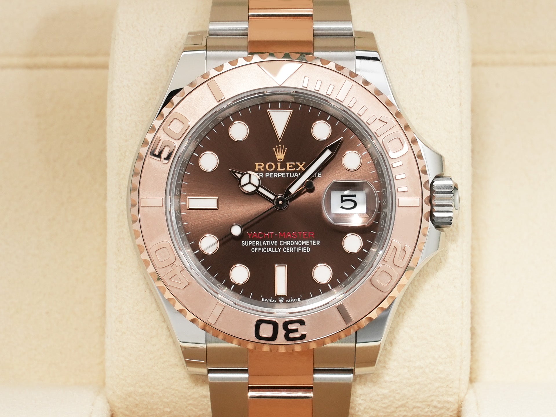 ロレックス ヨットマスター40 Ref.126621 ステンレススチール/エバーローズゴールド チョコレート文字盤 未使用 7fjdzgvp