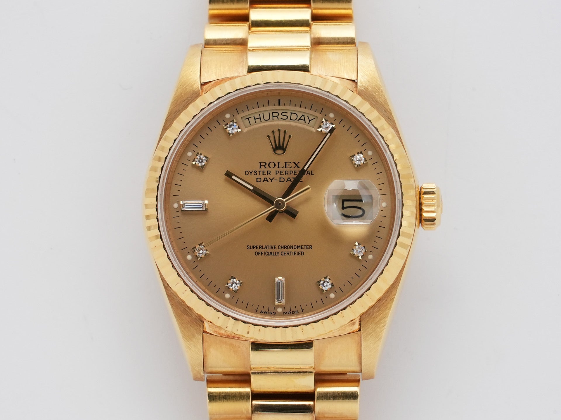 ロレックス デイデイト36 Ref.18038A イエローゴールド シャンパン文字盤 中古 ut5obc78