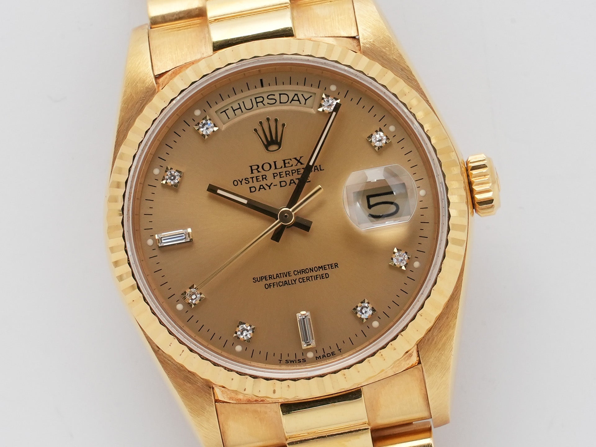 ロレックス デイデイト36 Ref.18038A イエローゴールド シャンパン文字盤 中古 ut5obc78