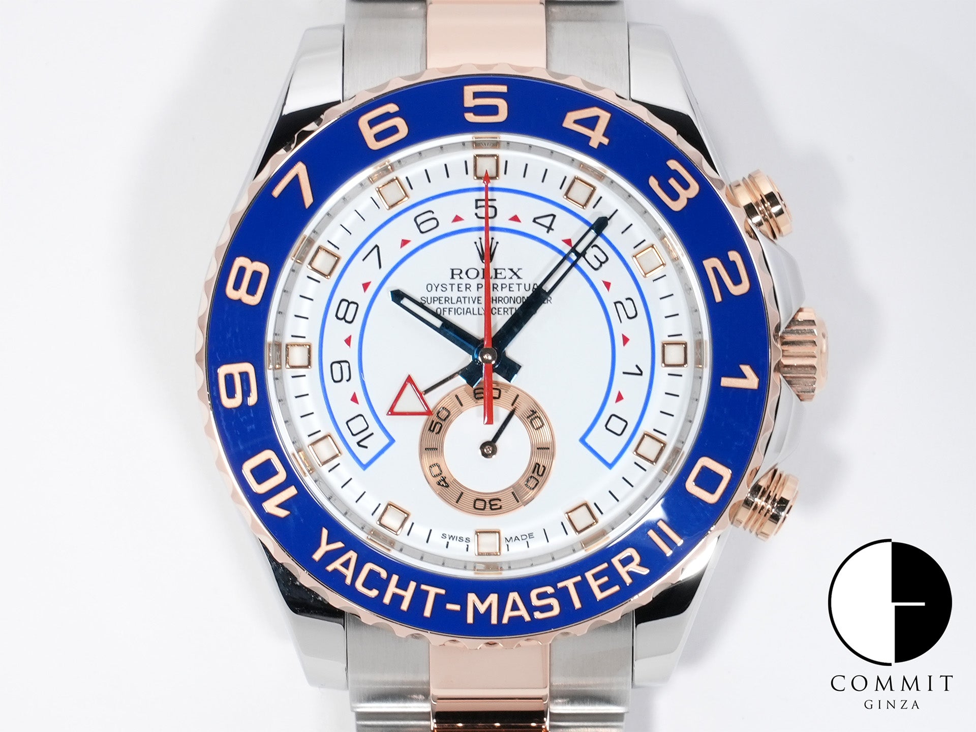 Rolex Yacht-Master II Ref. 116681 Stainless Steel/Everose Gold White Dial Excellent Condition zbjx2556