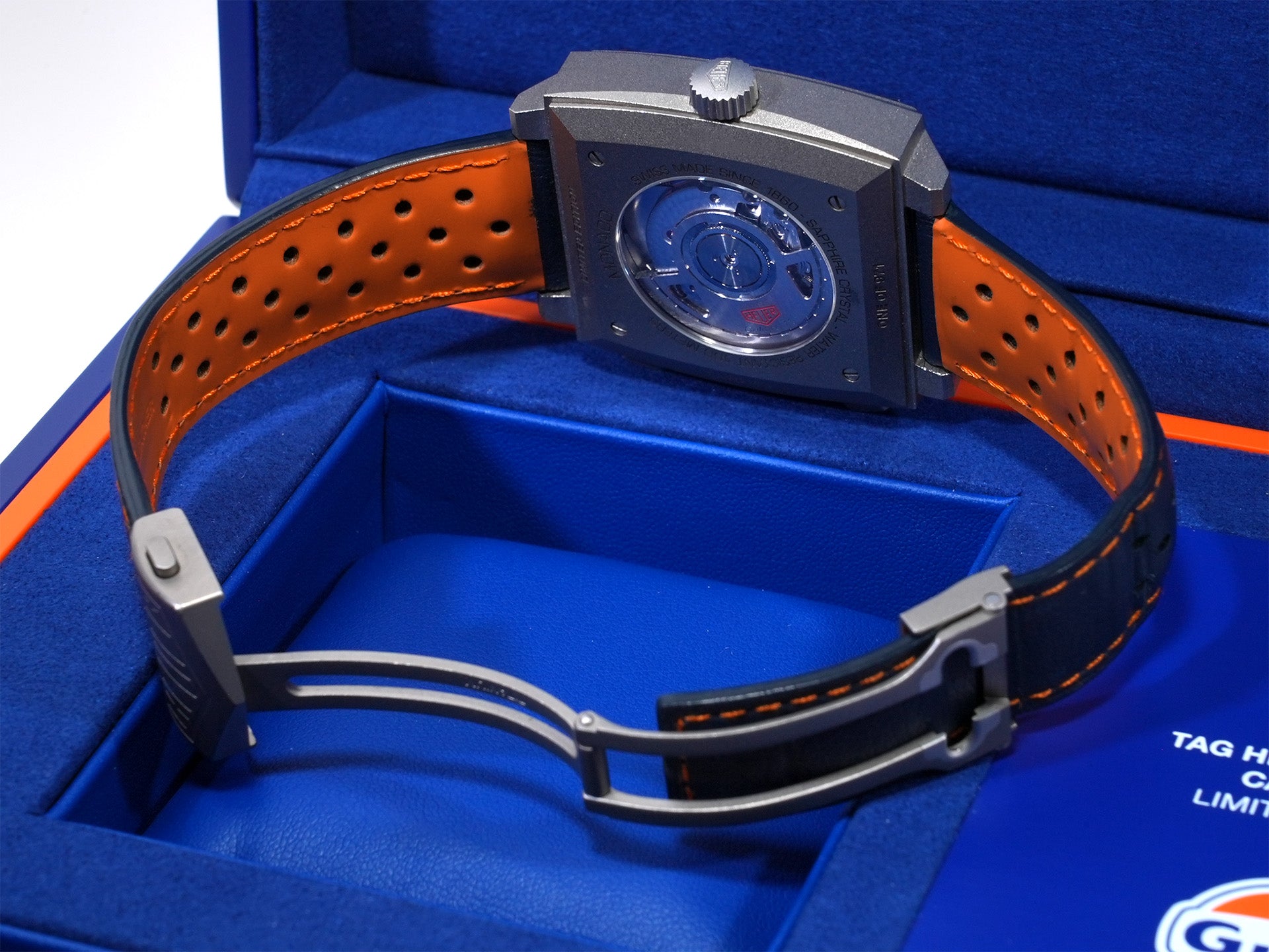 タグホイヤー モナコ クロノグラフ ガルフ Ref.CAW218G.EB0393 チタン ホワイト文字盤 美中古 icrtv9s2