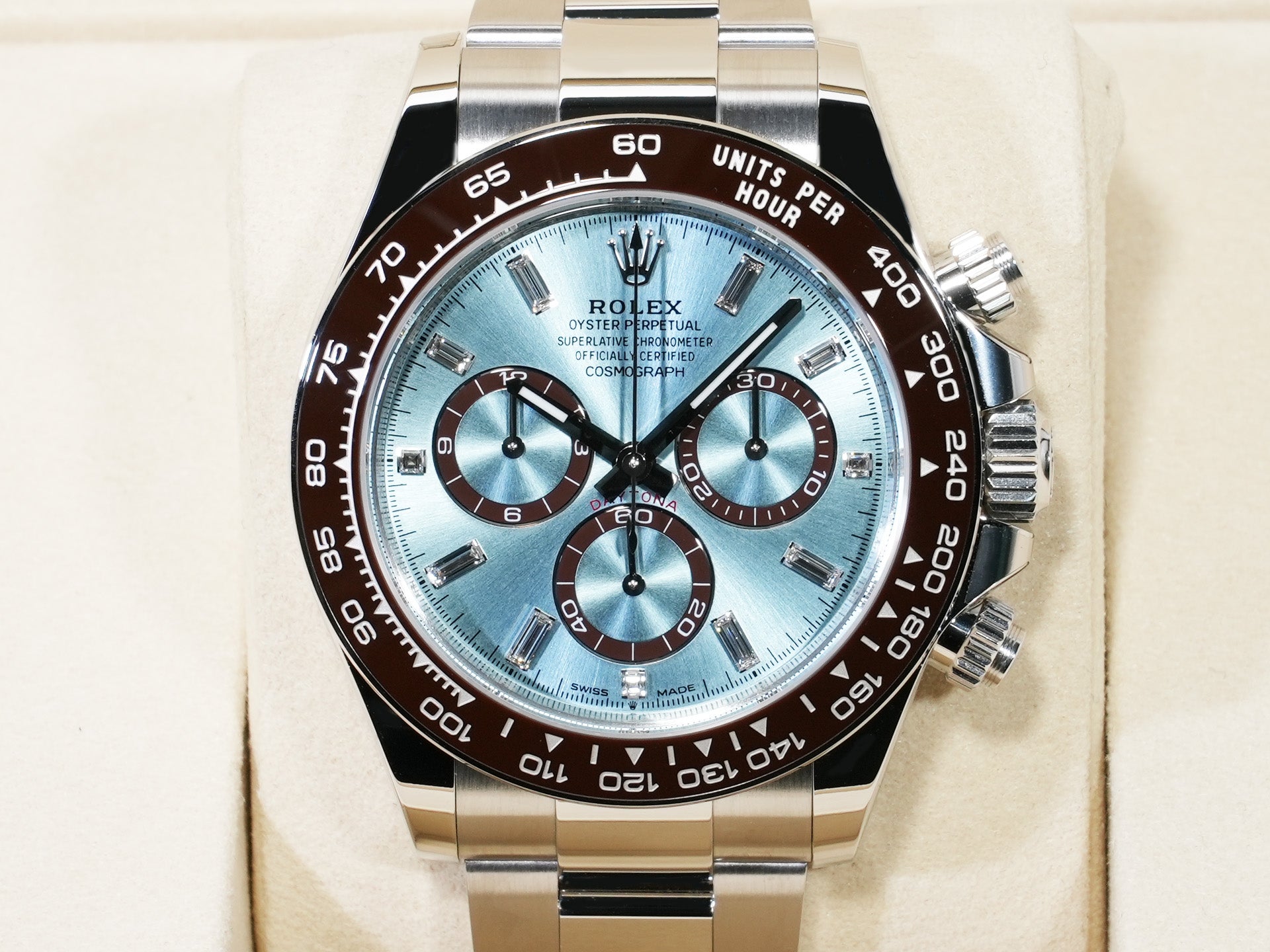 Rolex Daytona Ref. 126506A Platinum Ice Blue with 11 Diamond Dial, Unused, 56whytpt