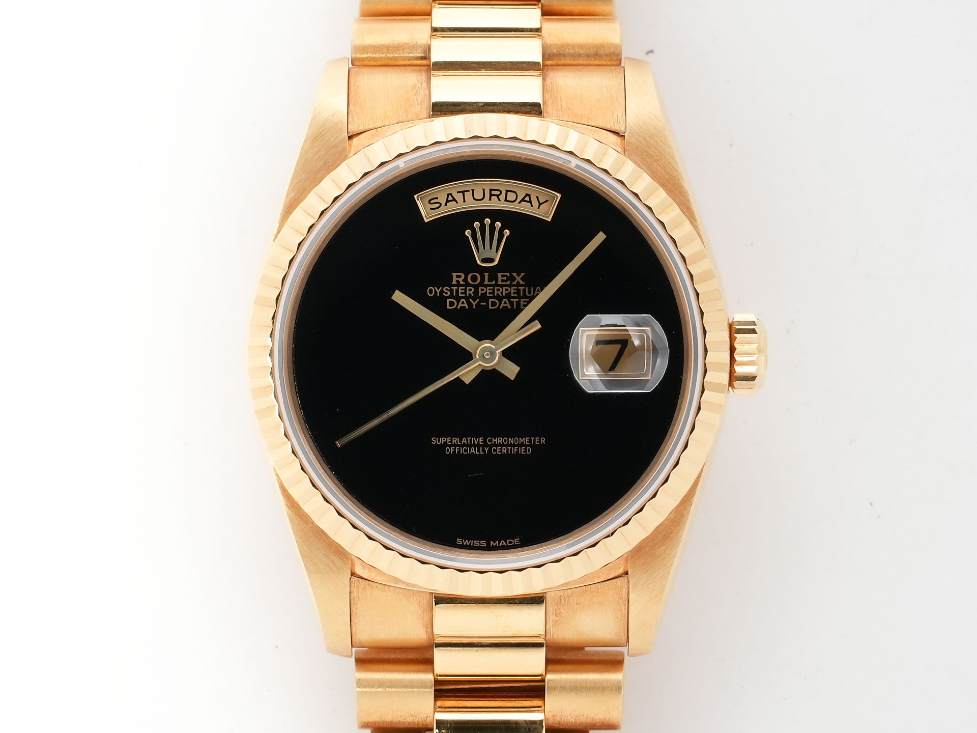 Rolex Day-Date 36 Ref. 18238 Yellow Gold Onyx Dial Pre-owned v7jmidqe