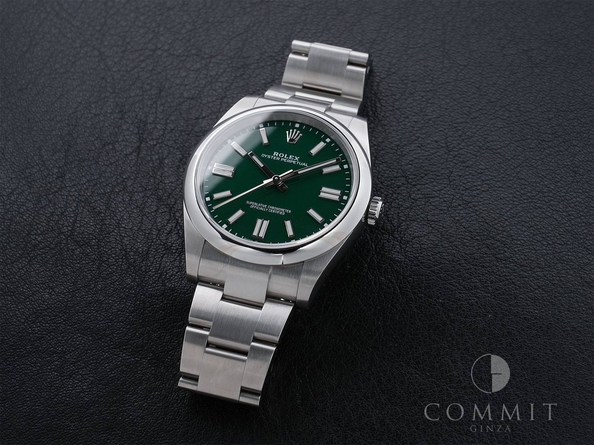 ロレックス オイスターパーペチュアル41 Ref.124300 ステンレススチール グリーン文字盤 美中古 hpakwqsg