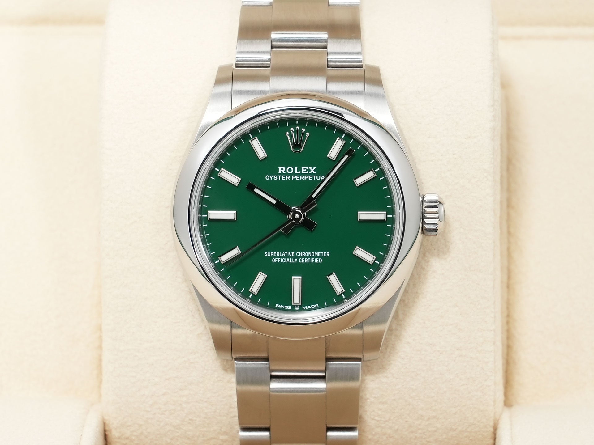 ロレックス オイスターパーペチュアル31 Ref.277200 ステンレススチール グリーン文字盤 中古 nvb4sa2p