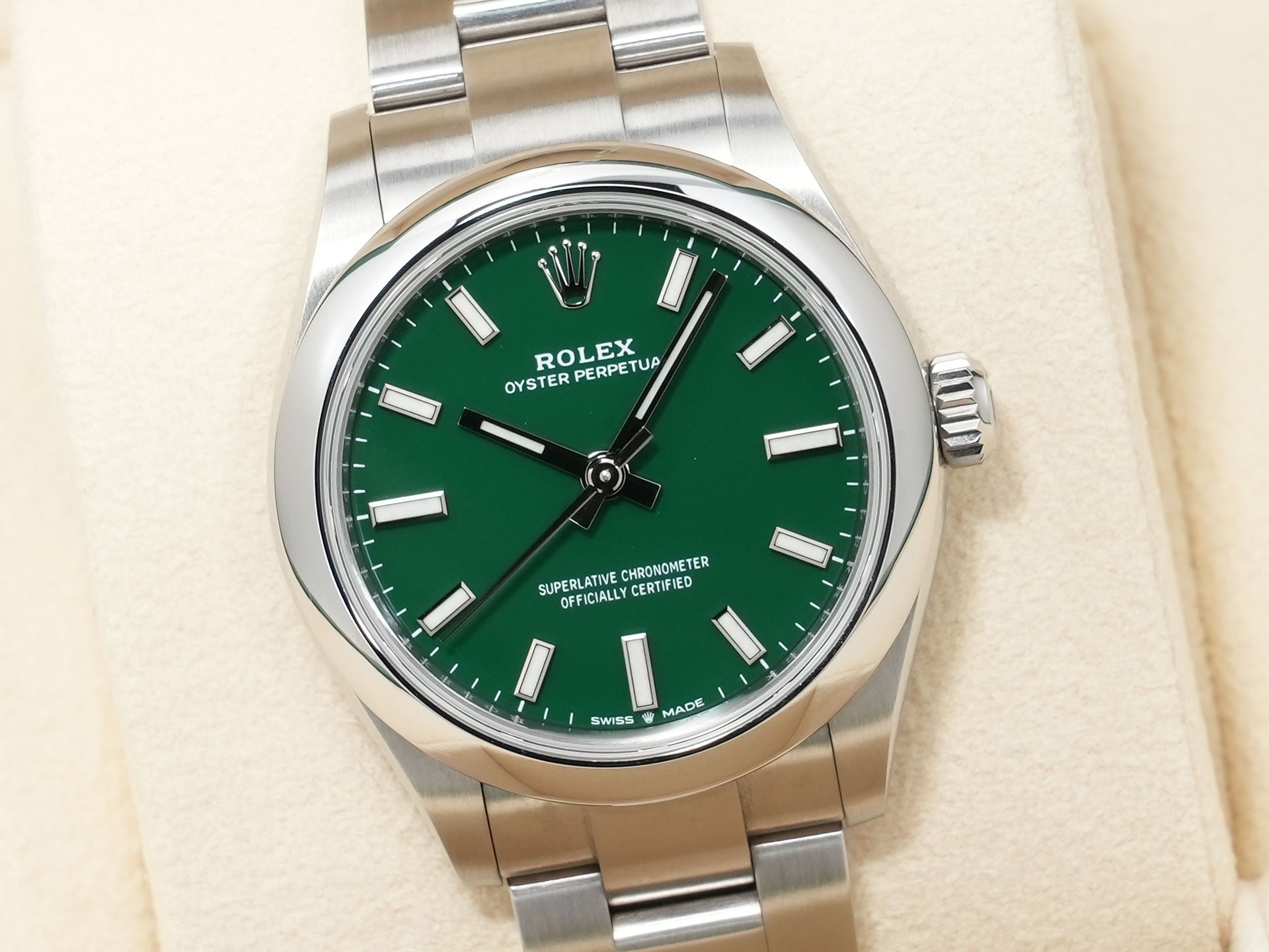 ロレックス オイスターパーペチュアル31 Ref.277200 ステンレススチール グリーン文字盤 中古 nvb4sa2p