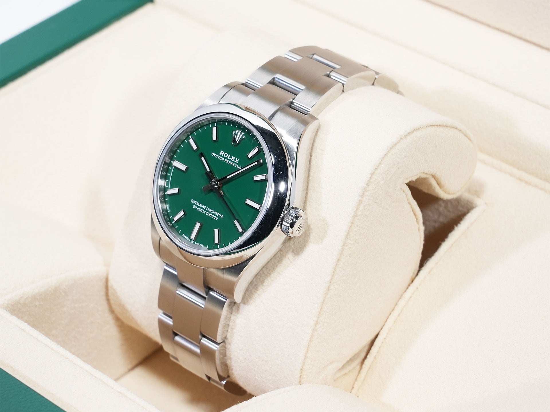 ロレックス オイスターパーペチュアル31 Ref.277200 ステンレススチール グリーン文字盤 中古 nvb4sa2p