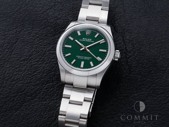 ロレックス オイスターパーペチュアル31 Ref.277200 ステンレススチール グリーン文字盤 中古 nvb4sa2p