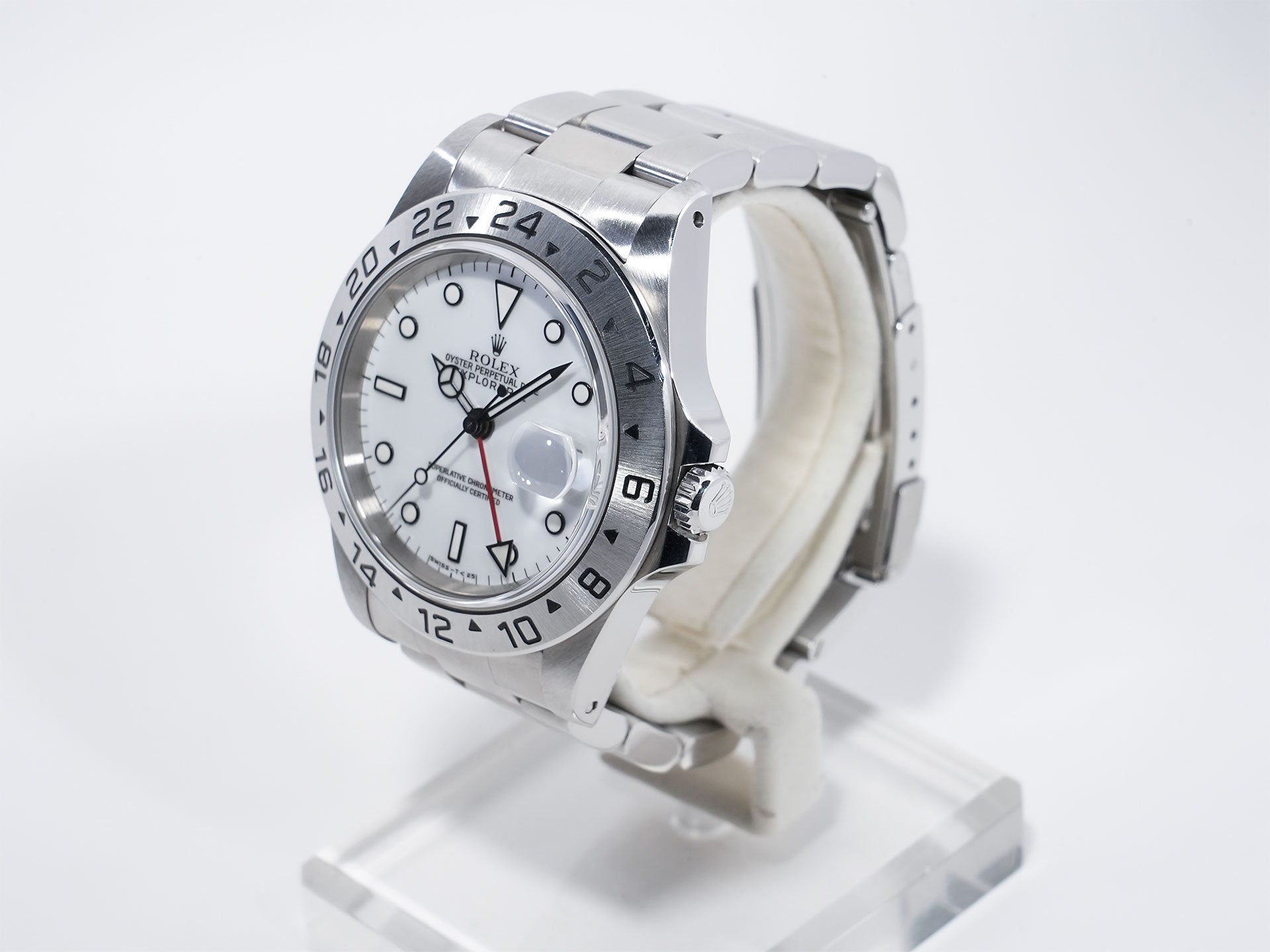 ロレックス エクスプローラーII Ref.16570 ステンレススチール ホワイト文字盤 オイスターブレスレット 中古 qka9vzyy