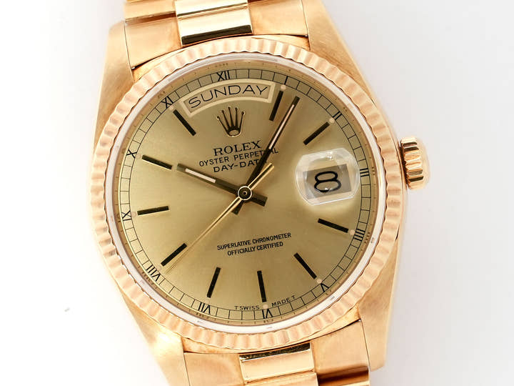 ロレックス デイデイト36 Ref.18038 イエローゴールド シャンパン文字盤 中古 urtu8dwb