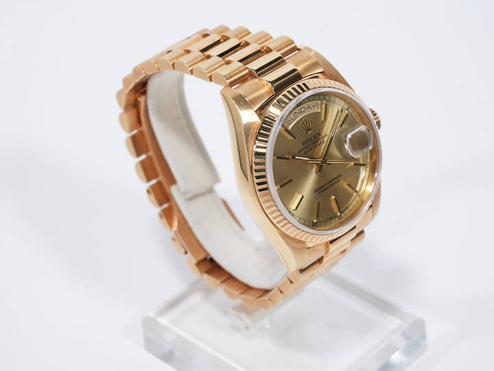 ロレックス デイデイト36 Ref.18038 イエローゴールド シャンパン文字盤 中古 urtu8dwb