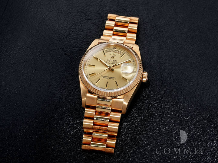 ロレックス デイデイト36 Ref.18038 イエローゴールド シャンパン文字盤 中古 urtu8dwb
