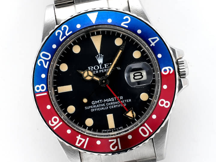 ロレックス GMTマスター Ref.16750 ステンレススチール ブラック文字盤 オイスターブレスレット 中古 fyakrdte