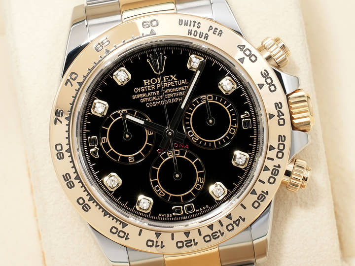 ロレックス デイトナ Ref.116503G ステンレススチール/イエローゴールド ブラックx8Pダイヤ文字盤 中古 pjjnkqkf