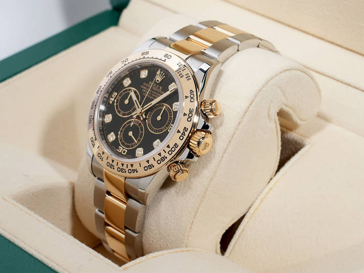 ロレックス デイトナ Ref.116503G ステンレススチール/イエローゴールド ブラックx8Pダイヤ文字盤 中古 pjjnkqkf