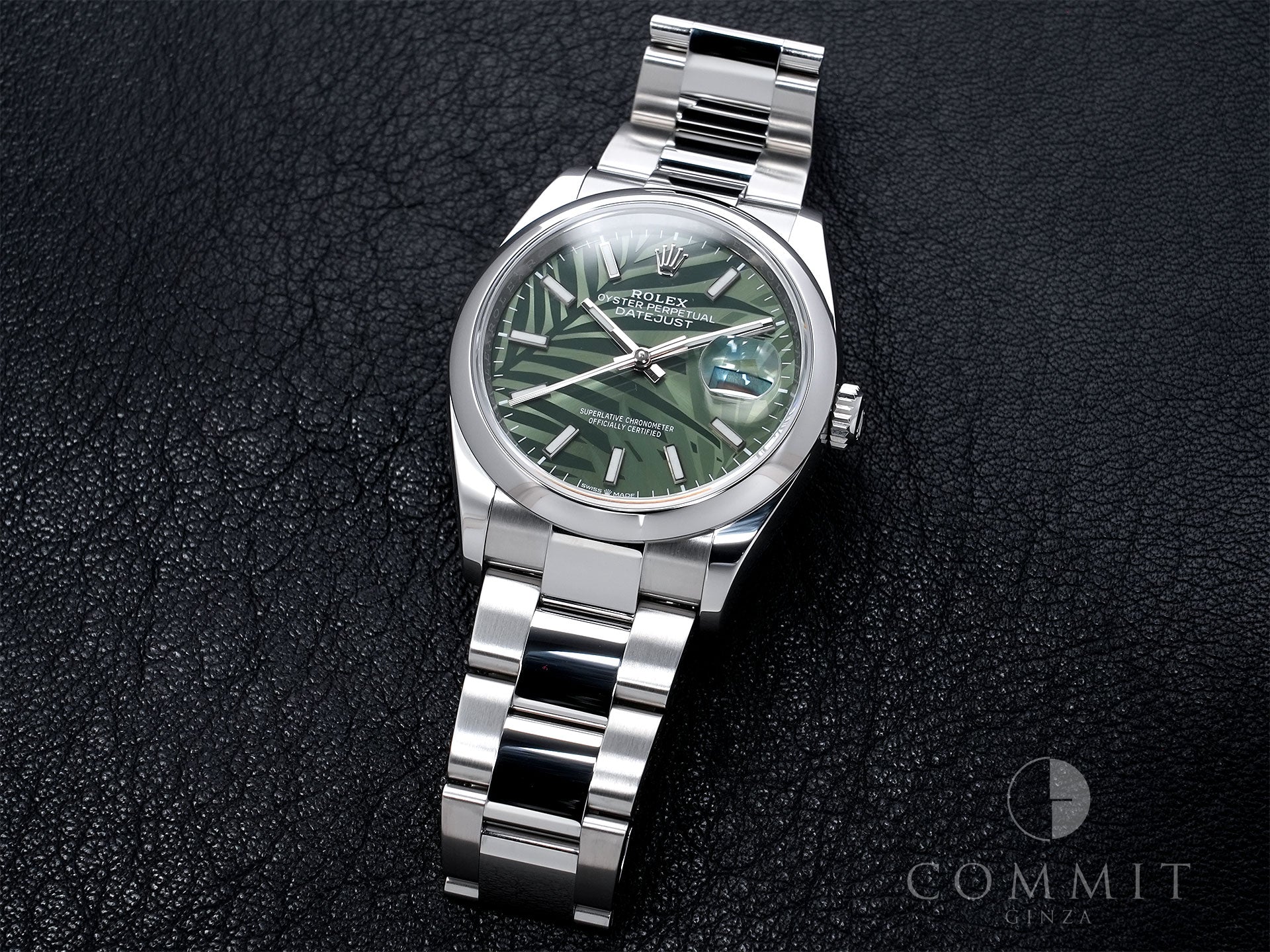 ロレックス デイトジャスト36 Ref.126200 ステンレススチール グリーンパーム文字盤 オイスターブレスレット 美品 x9kkpchw