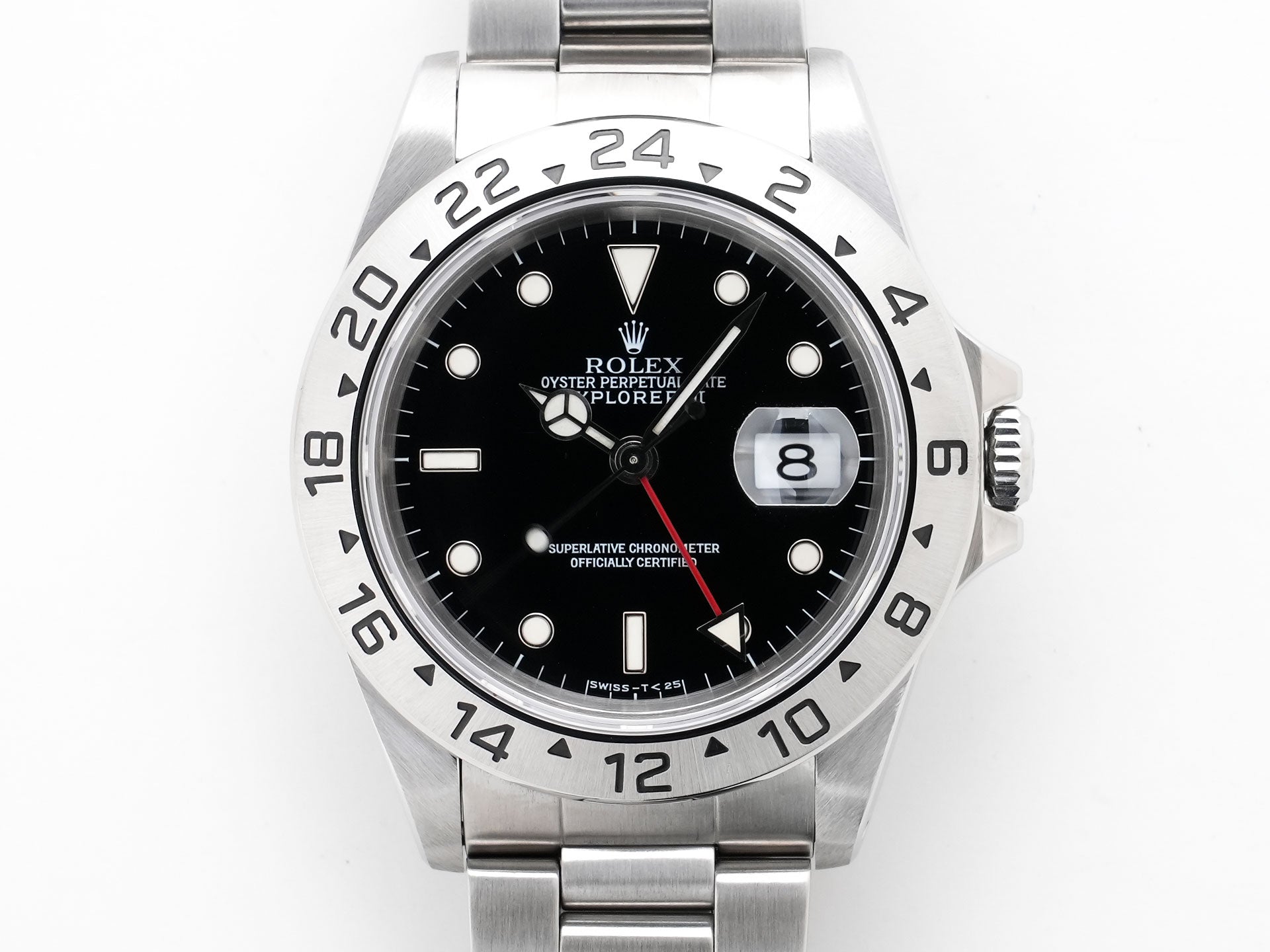 ロレックス エクスプローラーII Ref.16570 ステンレススチール ブラック文字盤 オイスターブレスレット 美中古 v2g9xf5d