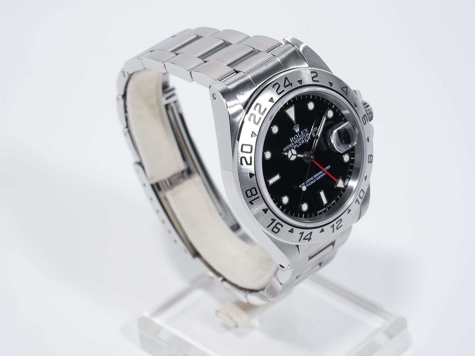 ロレックス エクスプローラーII Ref.16570 ステンレススチール ブラック文字盤 オイスターブレスレット 美中古 v2g9xf5d