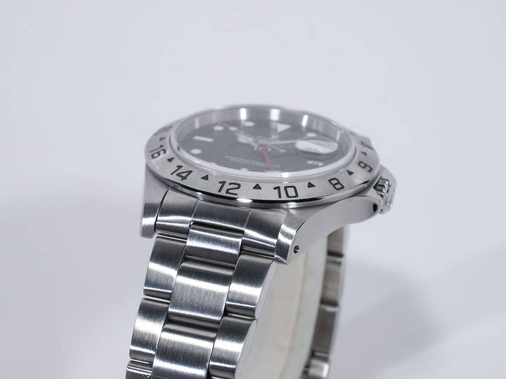 ロレックス エクスプローラーII Ref.16570 ステンレススチール ブラック文字盤 オイスターブレスレット 美中古 v2g9xf5d