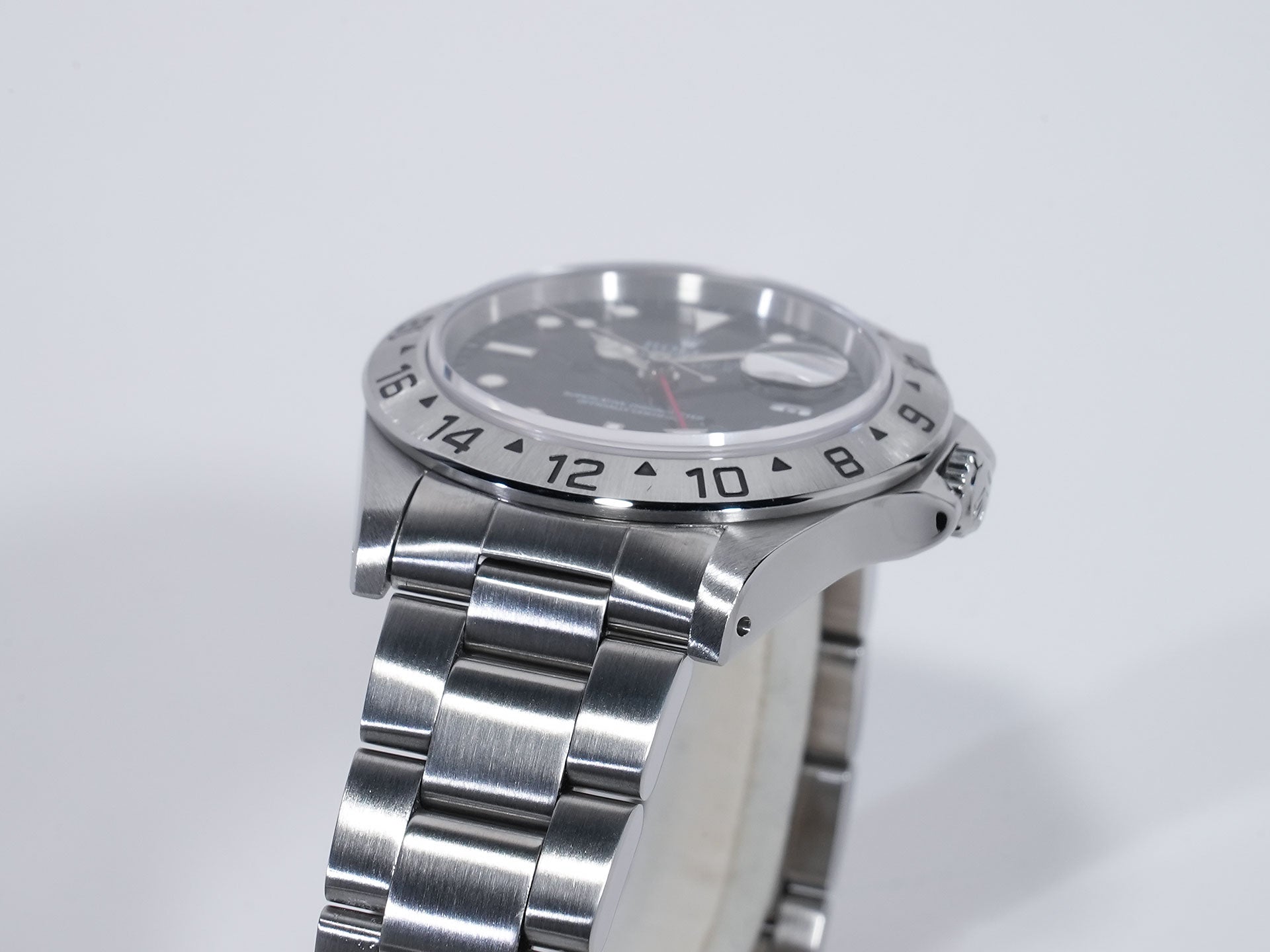 ロレックス エクスプローラーII Ref.16570 ステンレススチール ブラック文字盤 オイスターブレスレット 美中古 v2g9xf5d