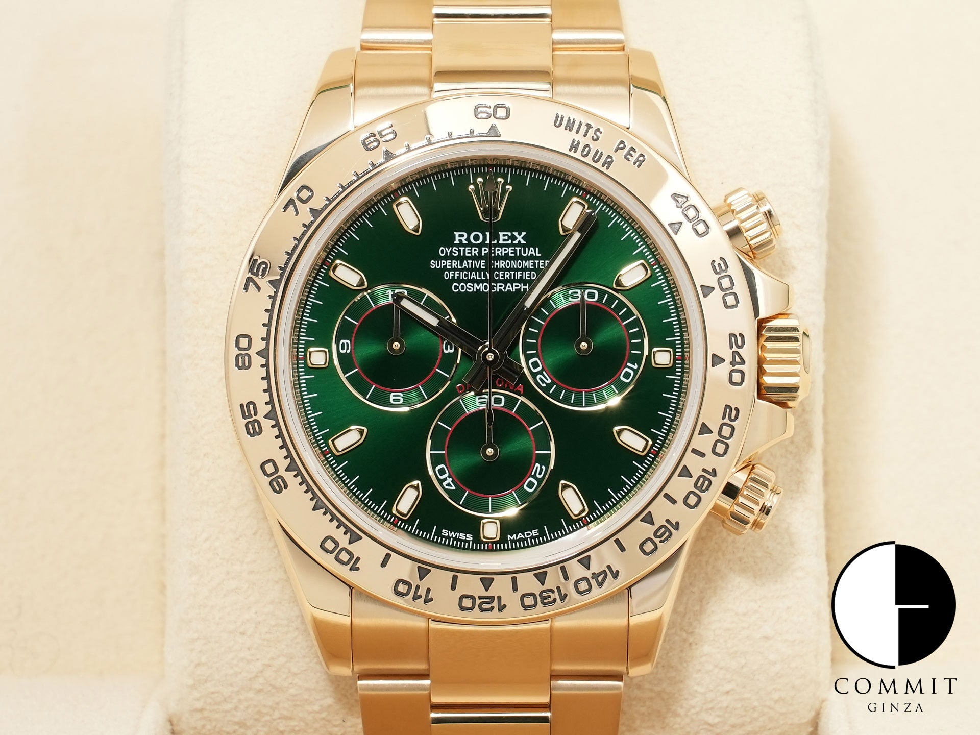 Rolex Daytona Ref. 116508 Yellow Gold Green Dial Excellent Condition zrx822db