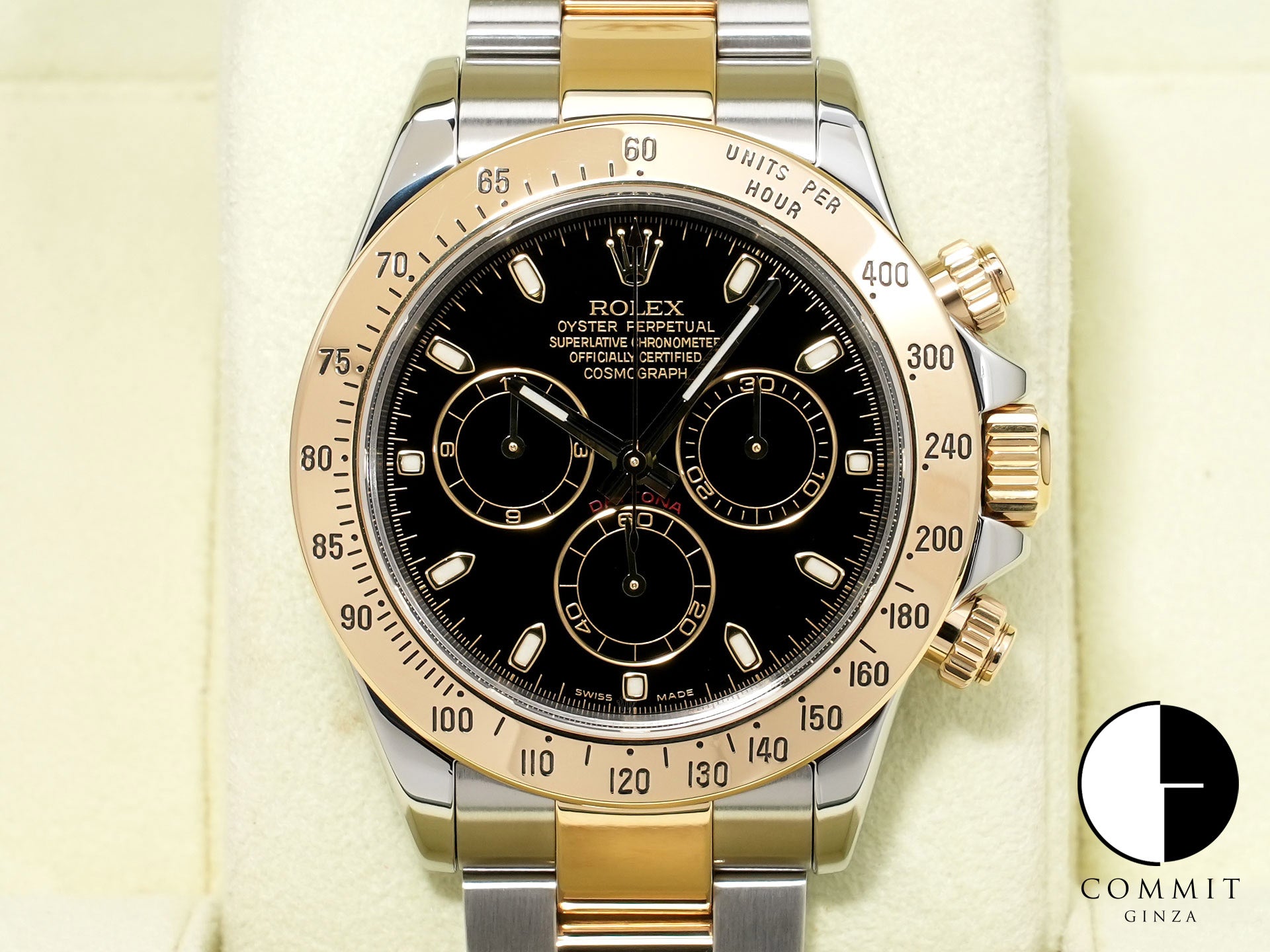 Rolex Daytona Ref. 116523 Stainless Steel/Yellow Gold Black Dial Excellent Condition 3w69pdic